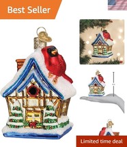 Rustic Glass Cardinal Birdhouse Ornament - Symbol of Joy for Your Christ... - $42.00