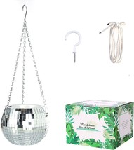 Large Self Watering Disco Ball Planter - 8 Inch Hanging Planter Ready To Use - £32.14 GBP