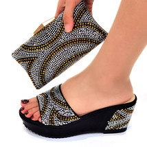 Shoes and Bag Set  Hot Selling Italian Style SlingbaAfrican Women Slippers Niger - £97.50 GBP