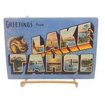 Vintage Souvenir Linen Postcard Folder, Lake Tahoe California Nevada Images 1950 - £14.38 GBP