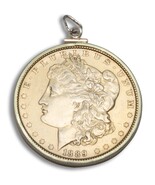 1889 P MORGAN SILVER DOLLAR $1 COIN DOUBLE SIDED PENDANT NEAR MINT VERY ... - $1,384.55 MXN
