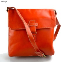 Leather shoulder bag hobo bag leather satchel leather bag crossbody orange men - £151.87 GBP