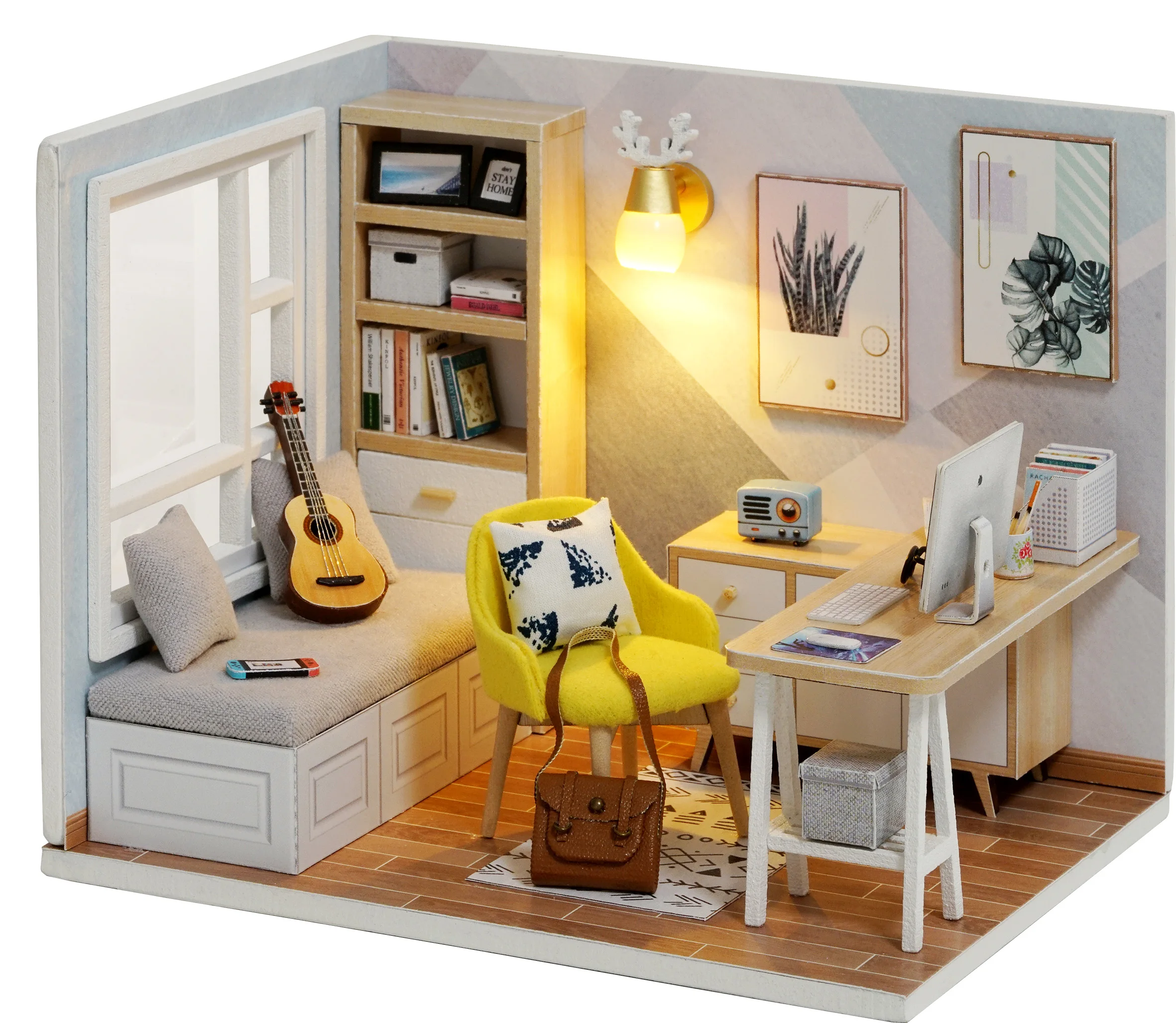 Doll House Furniture Diy Miniature 3D Wooden Miniaturas Dollhouse Toys for - £21.78 GBP+