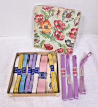 Vintage Floral Boxed Lot of Gift Wrap Ribbon Trim 12 Never Used Ribbons ... - €12,37 EUR