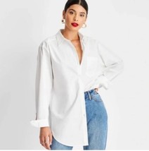 Future Collective Women&#39;s XXS White Button Down Dress Shirt - $21.99