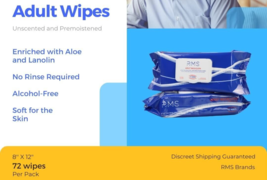 2 Packs 72 Wipes each Pack Disposable Adult Wet Wipes or Washcloths  8” X 12” - $17.58