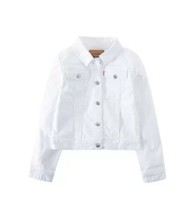 Levis Toddler 3T Girls Denim Trucker Jacket White NEW NWT - £28.77 GBP