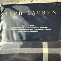 Ralph Lauren Modern Equestrian Windowpane NAVY/CRM 1pc Standard Pillow Sham Nip - £56.39 GBP