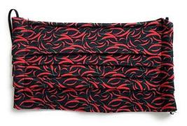An item in the Sporting Goods category: Pleated Red Thai Serrano Chili Pepper Face Mask, Posada Black, 100% cotton cloth