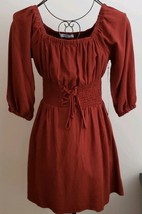 Purple Snow ~ Women&#39;s Size Small ~ Rust Colored ~ Long Sleeve ~ Rayon Dress - £23.54 GBP