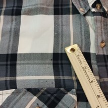 Northwest Blue Shirt Mens L Tall Green & White Plaid Vintage Flannel Long Sleeve image 4