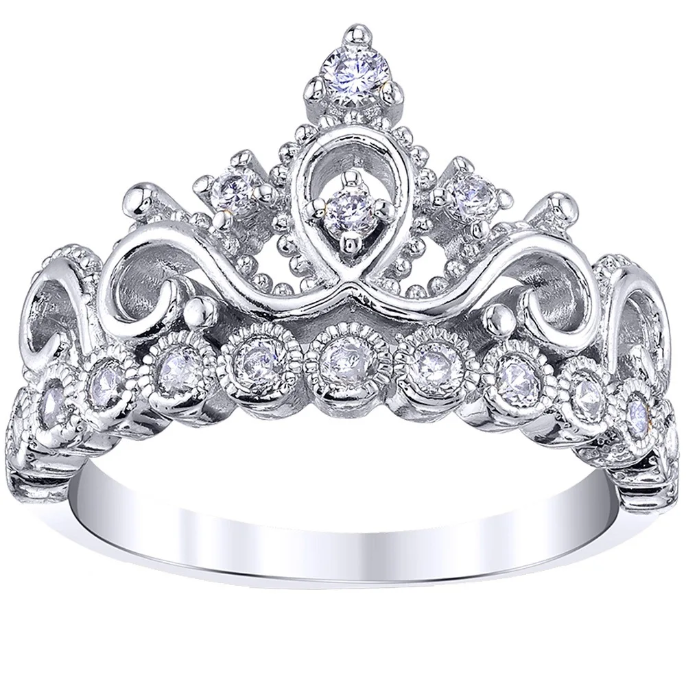 House Home 2022 New Cute Romantic Crown Jewelry Rings for Women French Royal Wed - £19.98 GBP