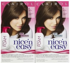 Clairol Nice &#39;n Easy Color Blend Foam Hair Color, 6, Light Brown, 2 pk - £30.66 GBP