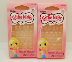2 pack Fing&#39;Rs Girlie Nails French Nails White, 24 Stick On Nails - $189.87 MXN