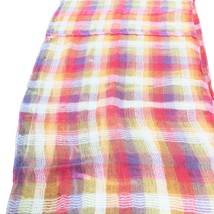 Christopher and Banks Pastel Plaid Scarf Pink Yellow Purple Lightweight ... - $20.08