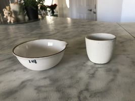 Vintage COORS USA 00A B-38 ceramic lab bowl &amp; cup - £15.79 GBP