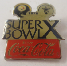 Coca-Cola Super Bowl X 1976 Pittsburgh Steelers Vs Dallas Cowboys Lapel Pin - £6.22 GBP