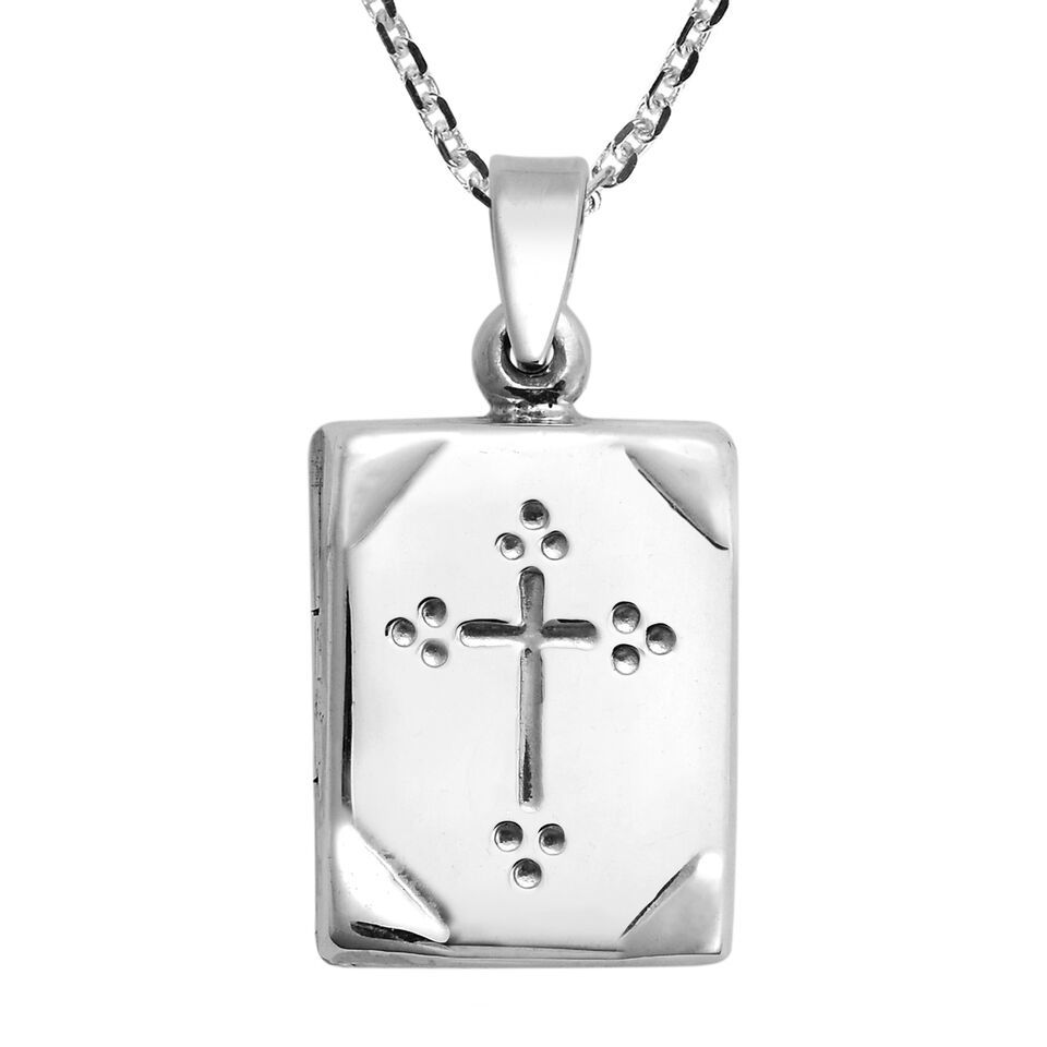 Primary image for Casual Openable Holy Bible Book Sterling Silver Locket Necklace