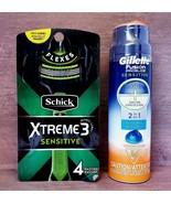 Sensitive Skin Schick Xtreme 3 Disposable Razors for Men &amp; Gillette Shav... - $19.58