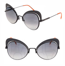 Fendi Eyeshine FF0247S Matte Black Coral Metal Sunglasses Round Runway 0247 - £130.57 GBP