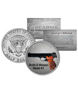 SMITH &amp; WESSON MODEL 41 Gun Firearm JFK Kennedy Half Dollar US Colorized... - $238.31 MXN