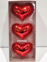 Cupcakes and Cashmere Valentines Day Red Hearts 4&quot;x5&quot; Ornaments Set of 3 - £27.69 GBP