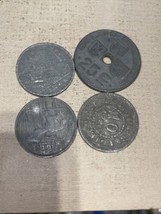 Lot Of 4-BELGIUM Franc Zinc Foreign Coins Circulated - £2.39 GBP