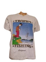 Rare Vintage 90s 1990s Trophy Fishing California Mens Single Stitch Screen Stars - £19.27 GBP