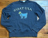 GOAT USA Blue Logo Long Sleeve Crew Neck Sweatshirt ~ Size Small ~ EUC! - £23.06 GBP