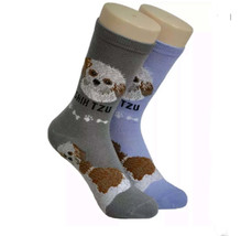 Shih Tzu Dog Socks Novelty Dress Casual SOX Puppy Pet Foozys 2 Pair 9-11 Size - £7.89 GBP