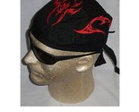 RED BLADE FLAME Tribal EMBROIDERED FITTED Tied Head BANDANA Doo Do Rag S... - £7.90 GBP