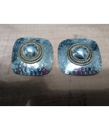 Taxco 925 Sterling Silver W/ Brass Accents Clip on Earrings Free Shipping - $736.95 MXN