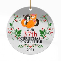 Our 37th Anniversary Christmas 2023 Acrylic Ornament 37 Years Cat Couple Gifts - £13.18 GBP