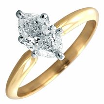 1.40 Ct Marquise Cut Diamond Wedding Engagement Ring 14k Yellow Gold Finish 925 - £76.73 GBP
