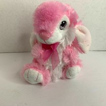 Dan Dee Dandee Collectors Choice Pink White Fluffy Bunny Rabbit 7.5 in Tall - £9.17 GBP