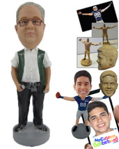 Personalized Bobblehead Graceful Gentleman In Casual Dress With A Beer - Leisure - £71.97 GBP