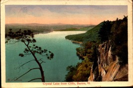 Barton VT Crystal Lake From Cliffs -1922 WHITE BORDER  Vermont Postcard BK64 - £4.67 GBP