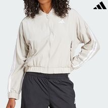 adidas Essentials 3S Woven Bomber Jacket Women Sports Casual Top AsiaFit... - $76.42