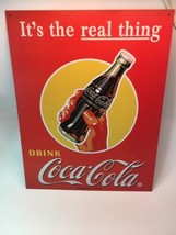 Coca Cola metal sign it’s the real thing 16&quot; x 12&quot;  Single sided - £16.78 GBP