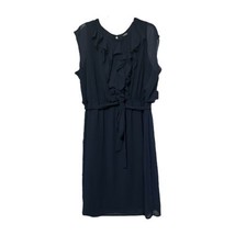 Soho Womens Blue Ruffle Sleeveless Belted Lined Dress Size 22W - $24.99