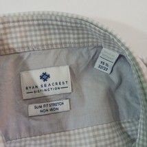 Ryan Seacrest Slim Fit Men Shirt Adult Medium Gray Button Up Long Sleeve 15 1/2 image 3