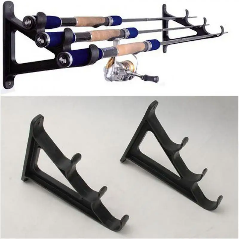 2pcs 3-Position Rack Fishing Rod Storage Wall Bracket Wall Mount Fishing Pole - £18.88 GBP+