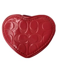 Nwt Coach 65385 Signature C Liquid Gloss Heart Coral Jewelry Pouch Case Msrp $88 - £44.29 GBP