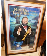 AL HIRT Blue Dog New Orleans 2000 Poster JAZZ FEST Numbered Matted Framed - £1,032.11 GBP