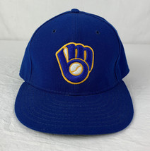 Vintage Milwaukee Brewers Hat New Era MLB Baseball Fitted Cap 7 3/8 Made in USA - £19.60 GBP