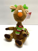Cuddle Barn Rambling Reindeer BobbleHead Dancing Plush Christmas Toy - £14.34 GBP