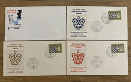 4 - 1972 World Chess Championship Commemorative Envelope Covers Fischer Spassky - £73.93 GBP