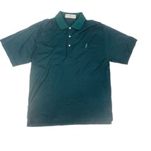 Fairway &amp; Greene Golf Polo Mens size Large Green Striped Cotton Polo - £7.64 GBP