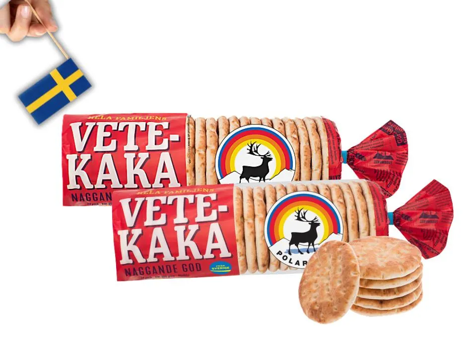 2 Bags Polarbröd Vetekaka – 24pcs 900g (31.74oz), Swedish bread, svenskt... - $34.49