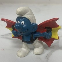 Smurfs Hang Glider Smurf Flying Wings Vtg 1978 Figure Schleich Peyo Figu... - $7.87